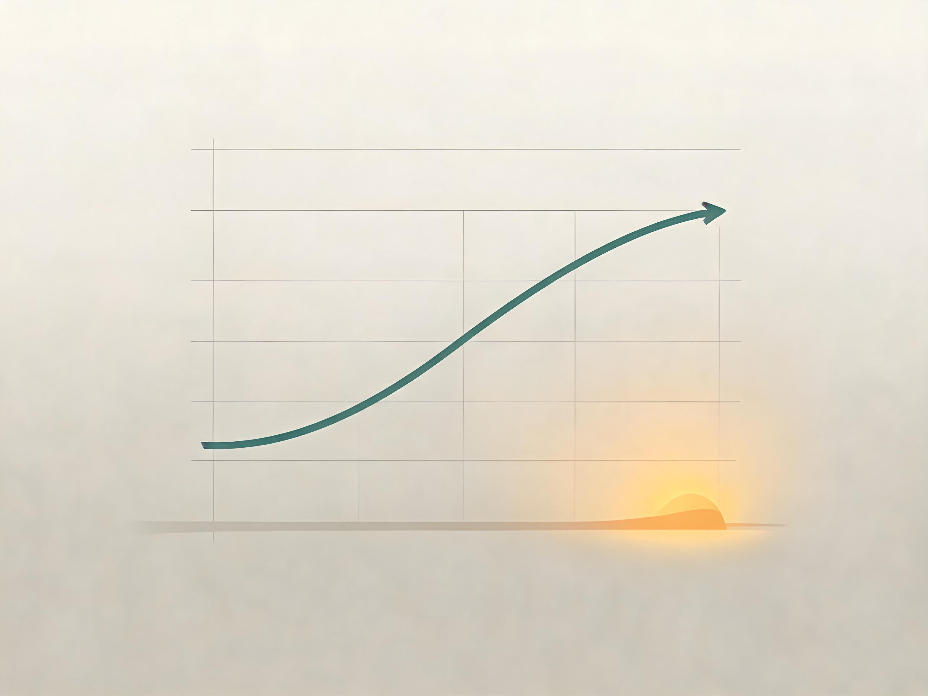 Abstract chart illustration showing the share of protein in total calories rising sharply as overall calorie intake decreases