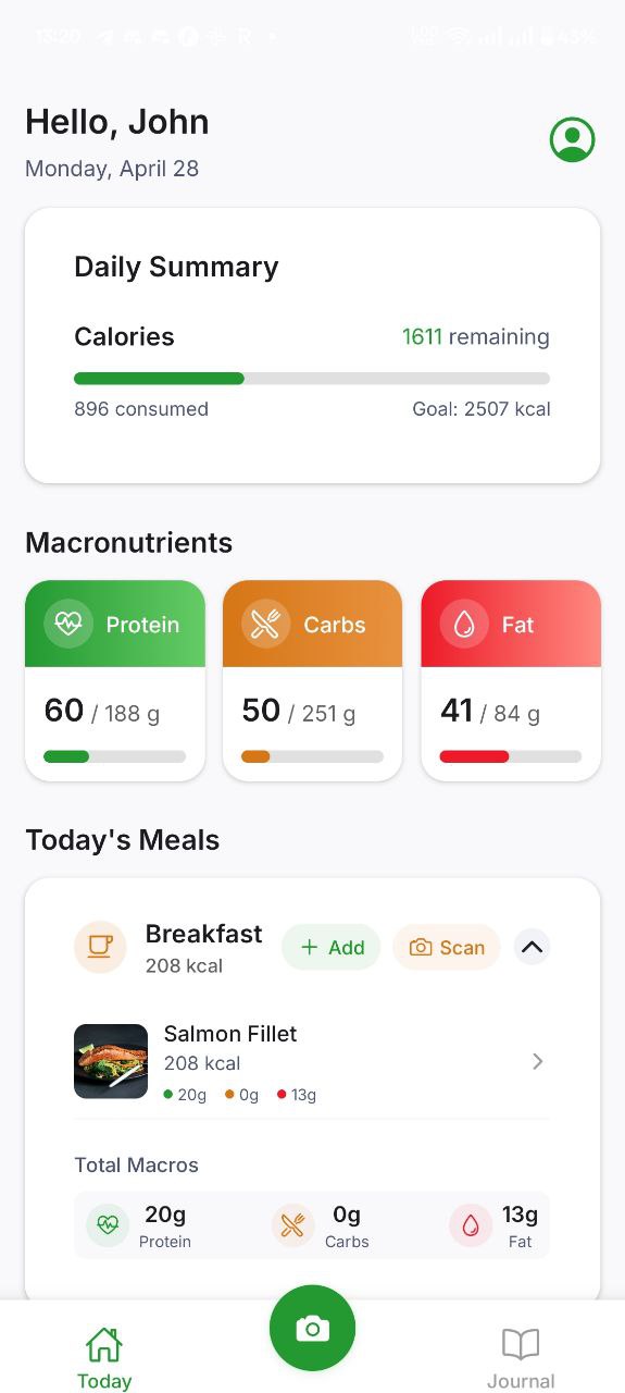 Kaloria App Screenshot